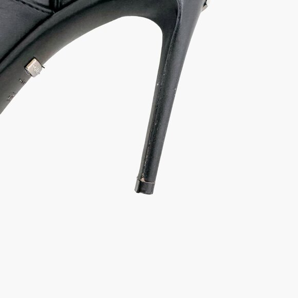 Gucci Betsey 105 Criss-Cross Strap Sandals EU 38 US 8 Black Leather High Heel - Picture 12 of 16